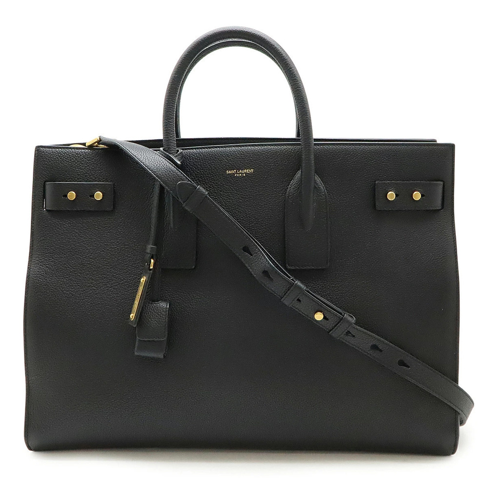 SAINT LAURENT PARIS YSL Thin Sac de Jour Souple Tote Bag Shoulder Black